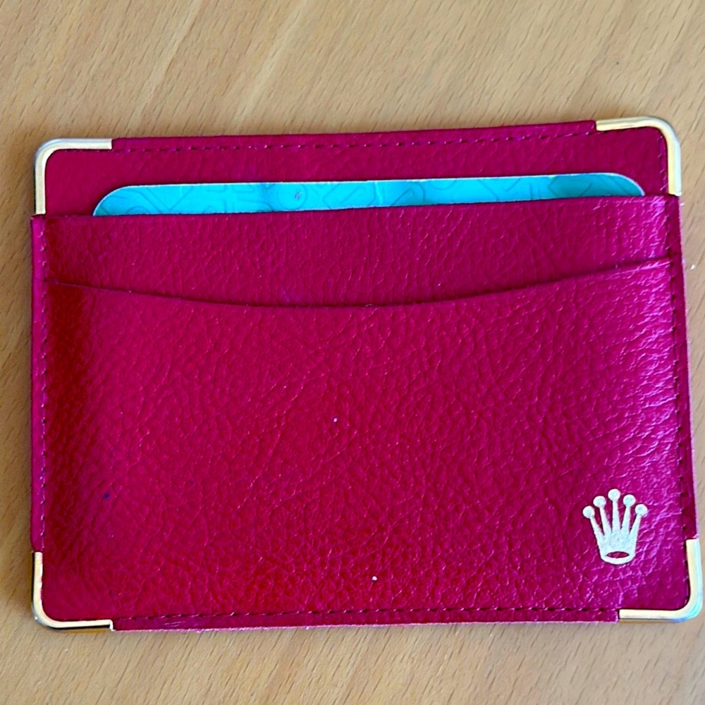 Red Leather Rolex Card Holder Wallet “New/Vintage”